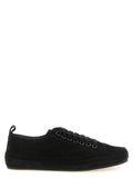 Schwarze Leder Low-Top-Sneaker