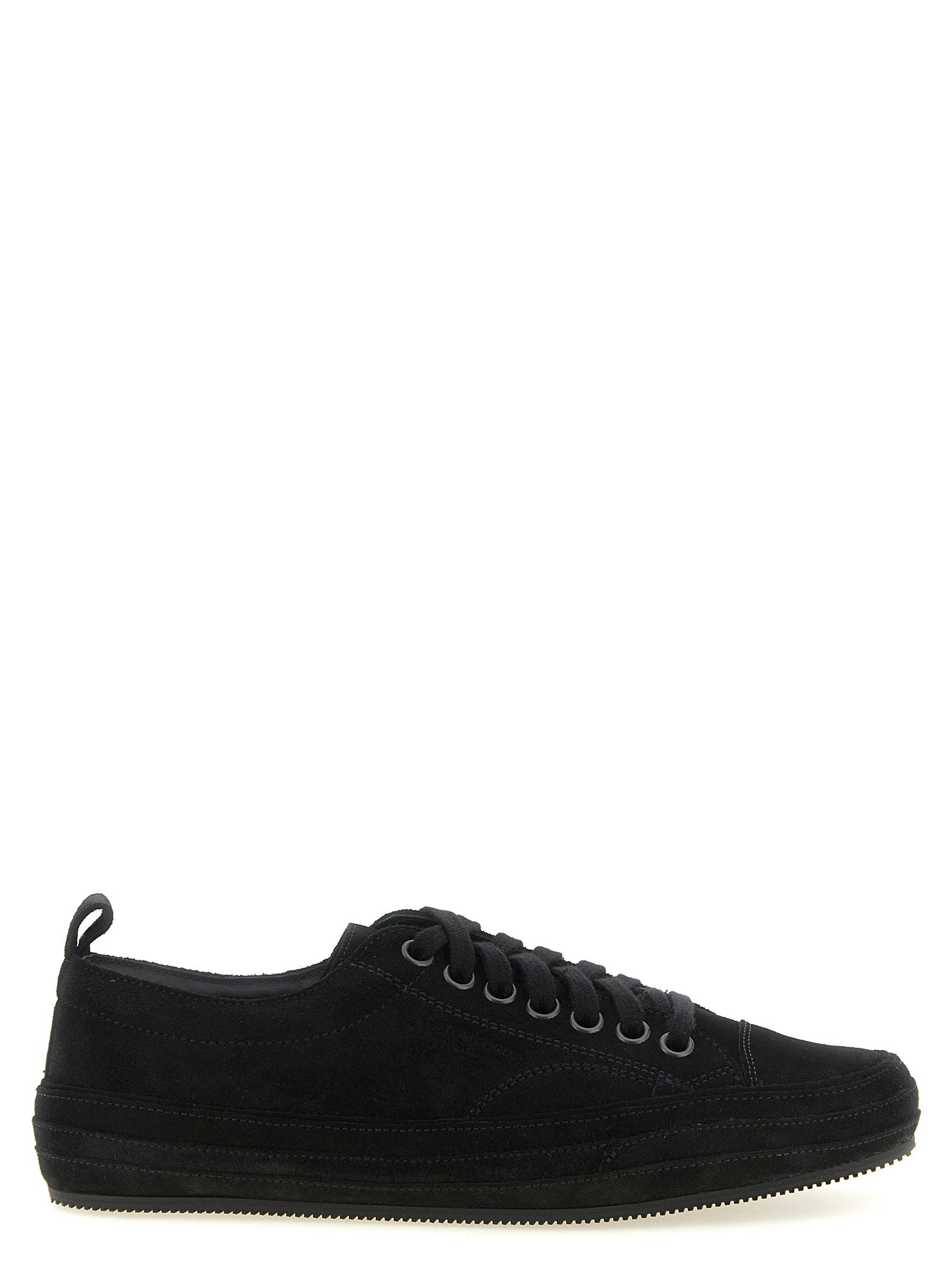 Schwarze Leder Low-Top-Sneaker