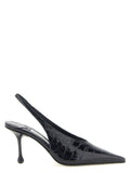 Blaue Leder Pumps mit hohem Absatz