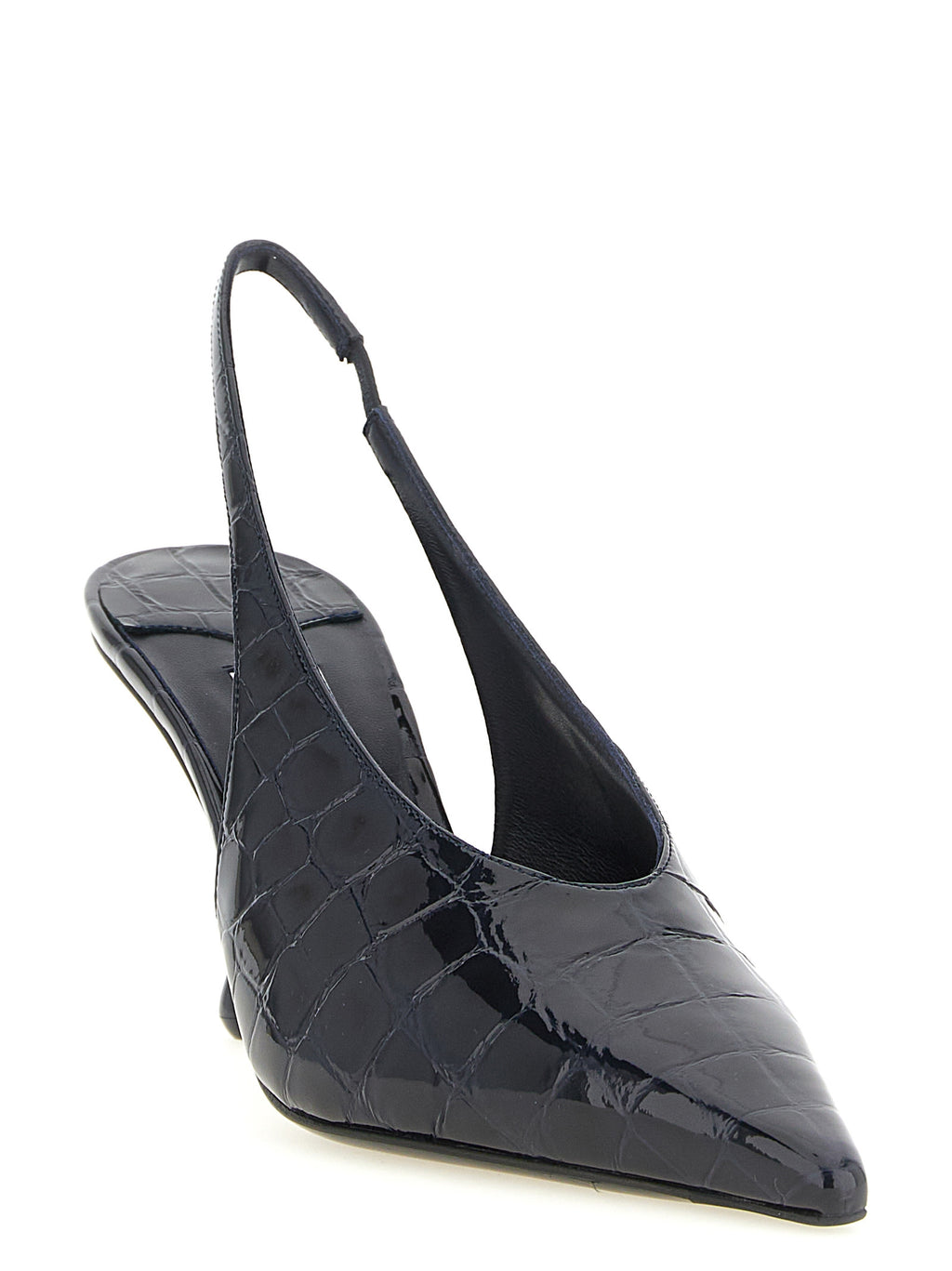 Blaue Leder Pumps mit hohem Absatz