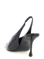 Blaue Leder Pumps mit hohem Absatz