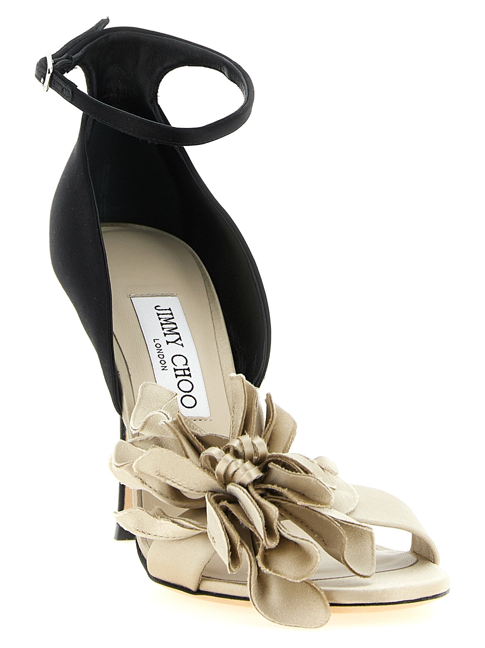 Mehrfarbige Tencel-Stilettosandalen