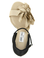Mehrfarbige Tencel-Stilettosandalen