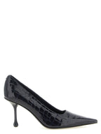 Blaue Leder Pumps mit hohem Absatz