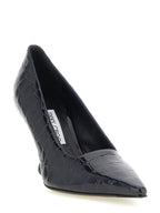 Blaue Leder Pumps mit hohem Absatz