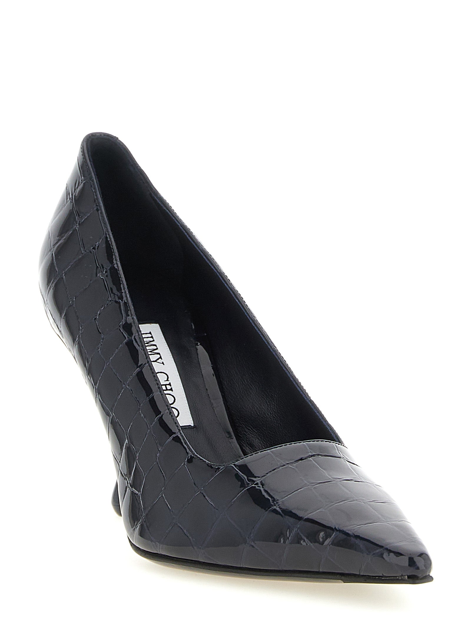 Blaue Leder Pumps mit hohem Absatz