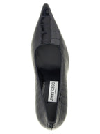 Blaue Leder Pumps mit hohem Absatz