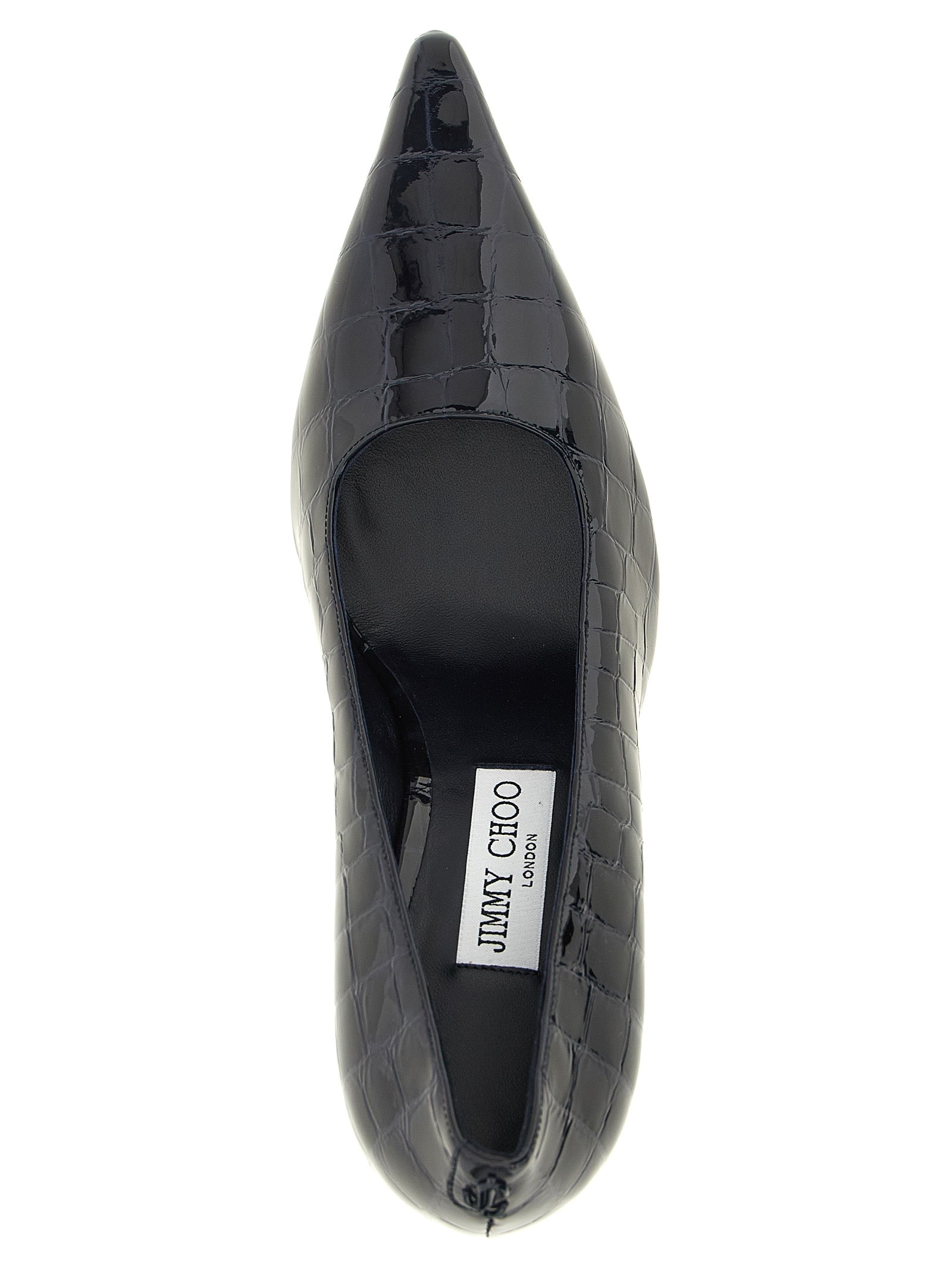 Blaue Leder Pumps mit hohem Absatz