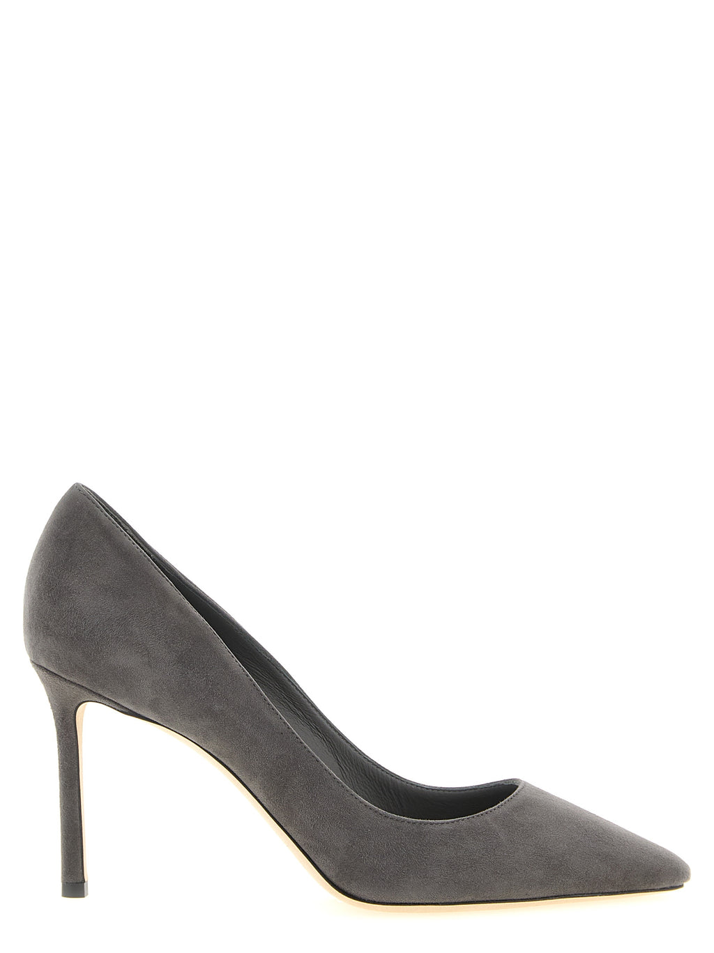 Graue Lederpumps