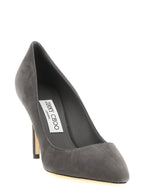 Graue Lederpumps