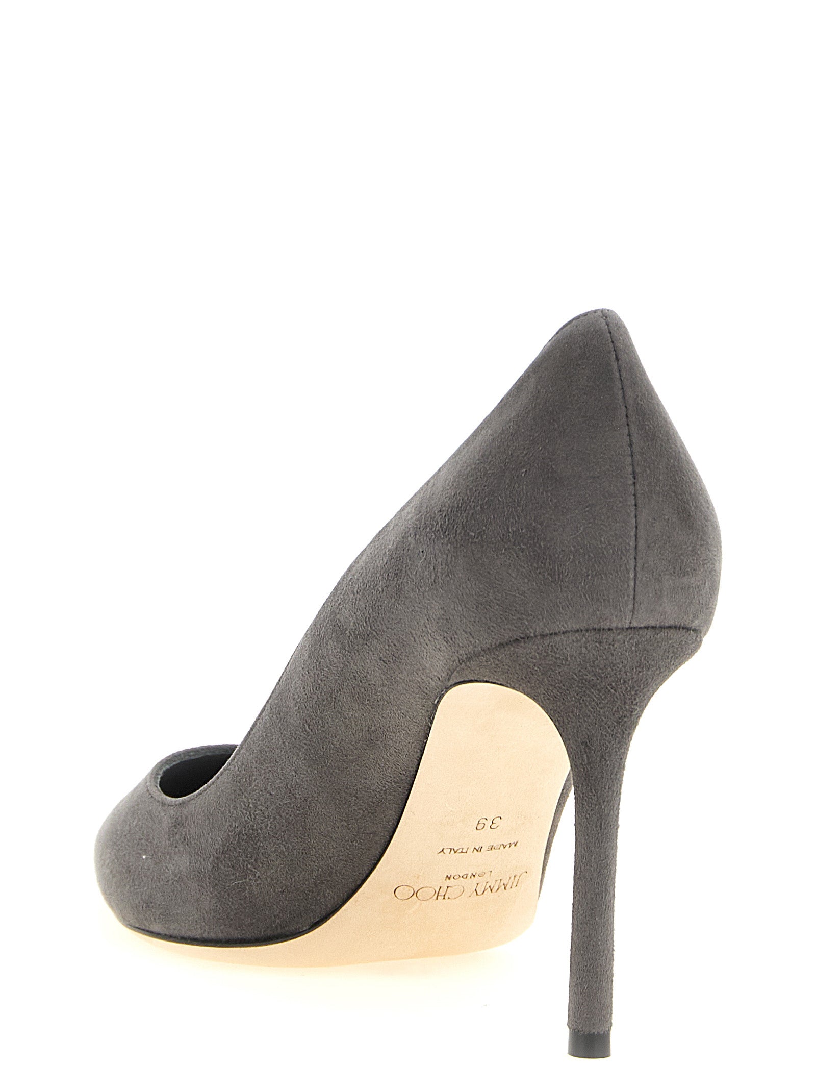 Graue Lederpumps