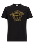 Schwarzes Baumwoll-T-Shirt