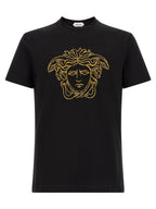 Schwarzes Baumwoll-T-Shirt