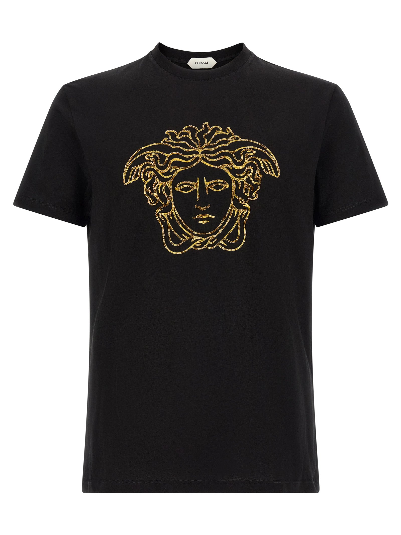 Schwarzes Baumwoll-T-Shirt