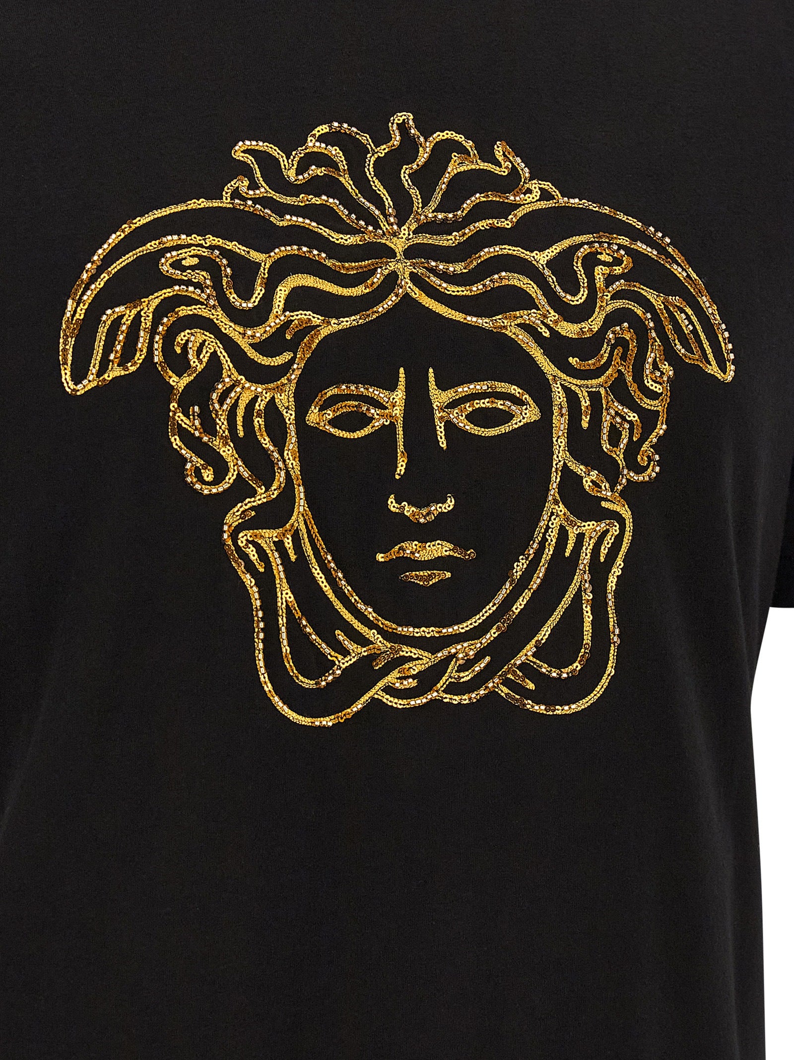 Schwarzes Baumwoll-T-Shirt