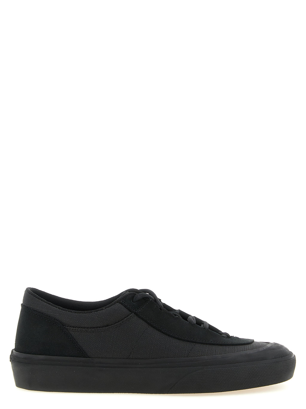 Schwarze Low-Top-Sneaker aus Baumwolle
