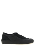 Schwarze Low-Top-Sneaker aus Baumwolle