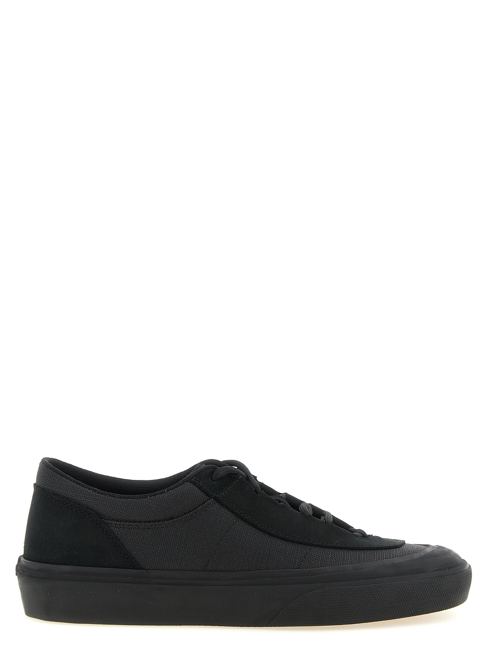 Schwarze Low-Top-Sneaker aus Baumwolle