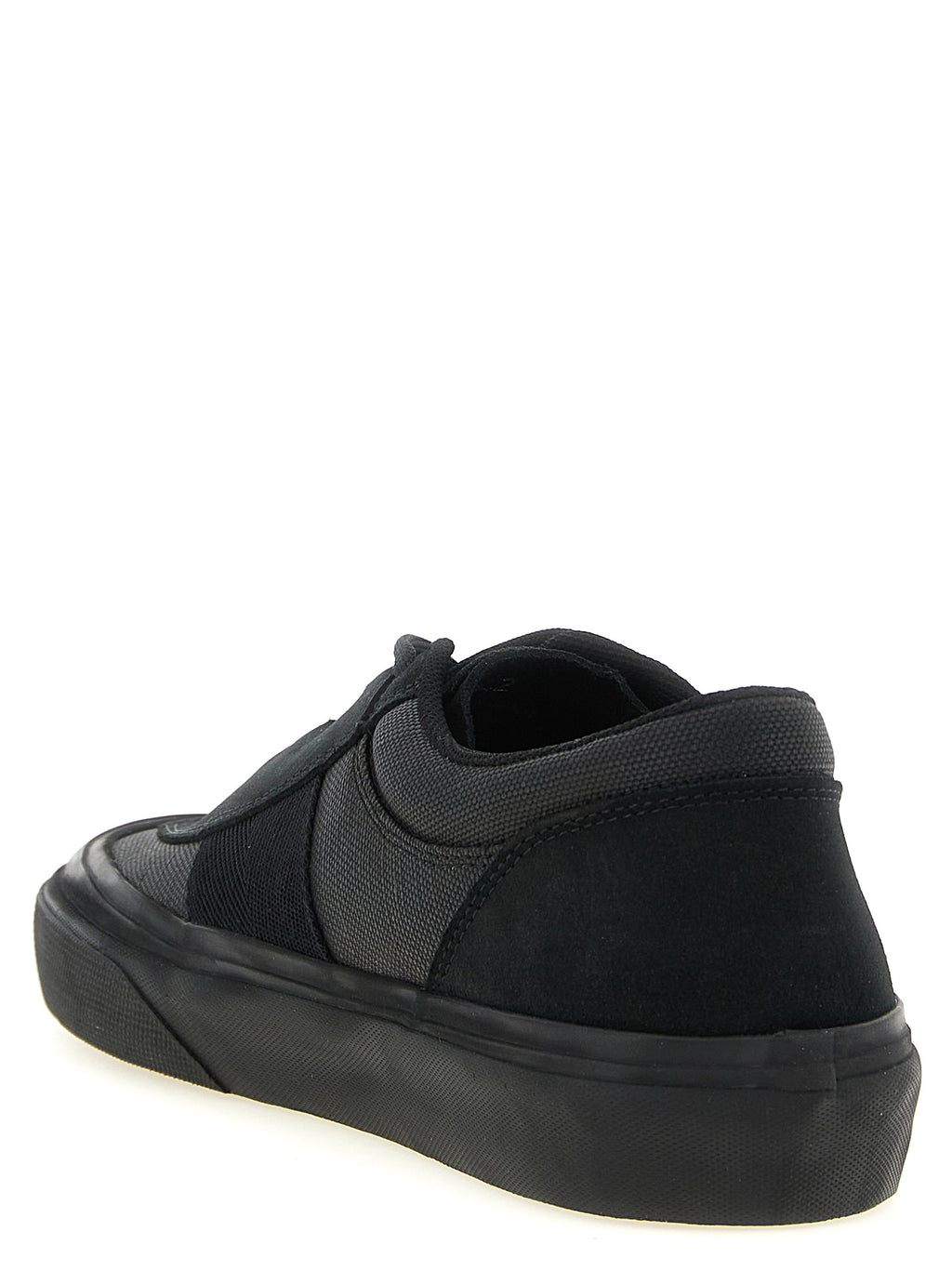 Schwarze Low-Top-Sneaker aus Baumwolle