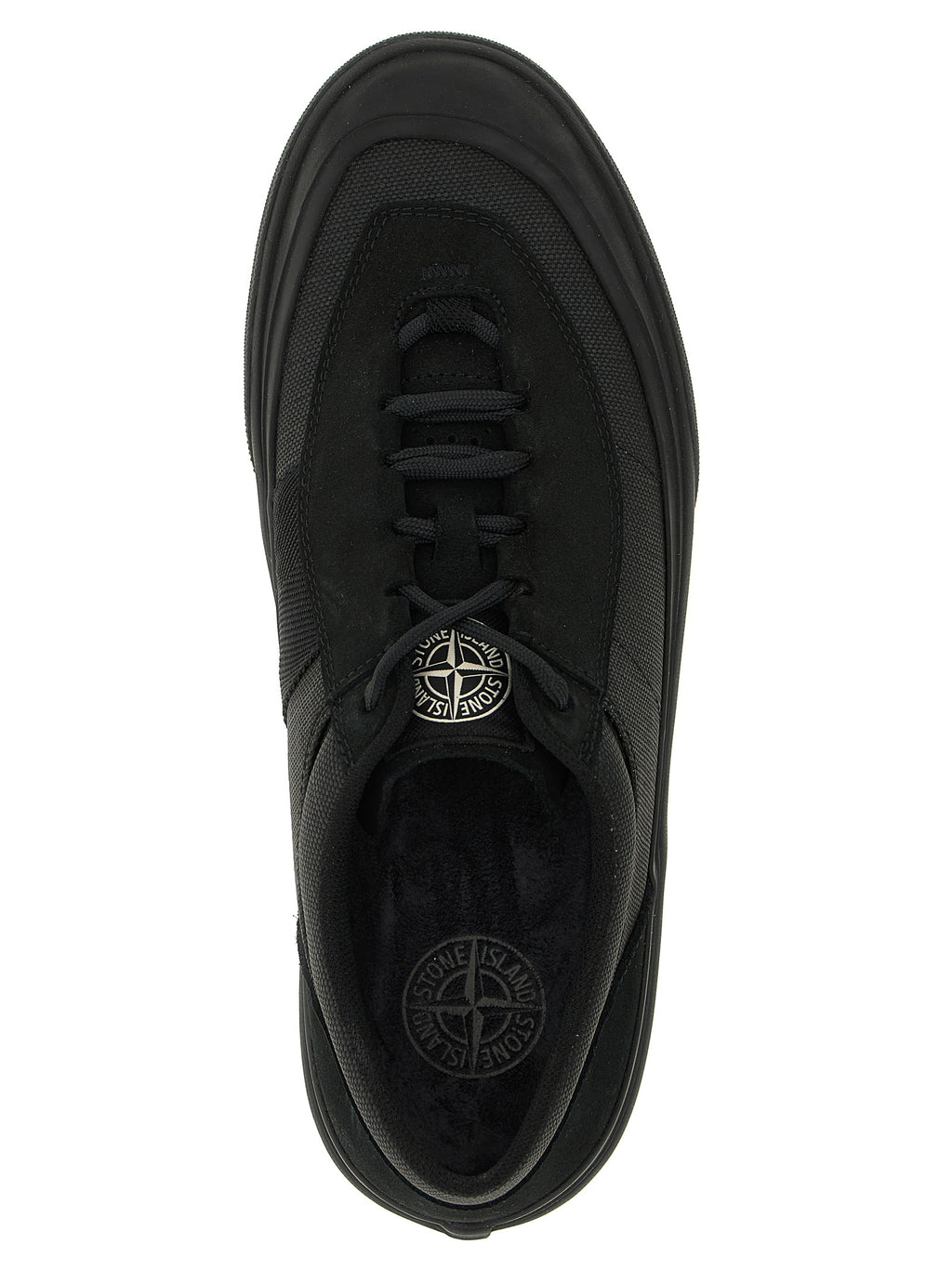 Schwarze Low-Top-Sneaker aus Baumwolle