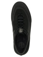 Schwarze Low-Top-Sneaker aus Baumwolle
