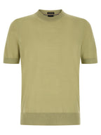 Bicolor T-Shirt aus reiner Schurwolle