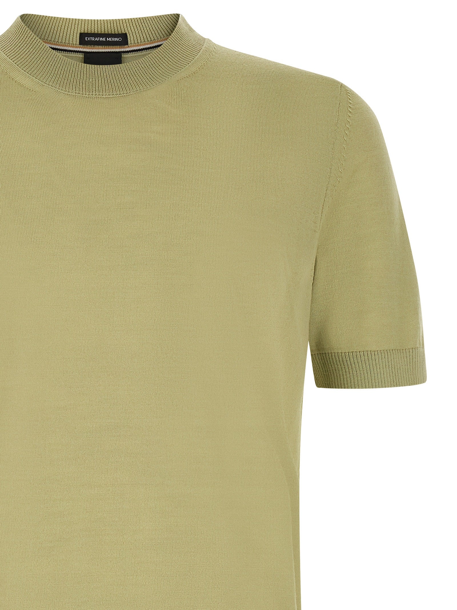 Bicolor T-Shirt aus reiner Schurwolle