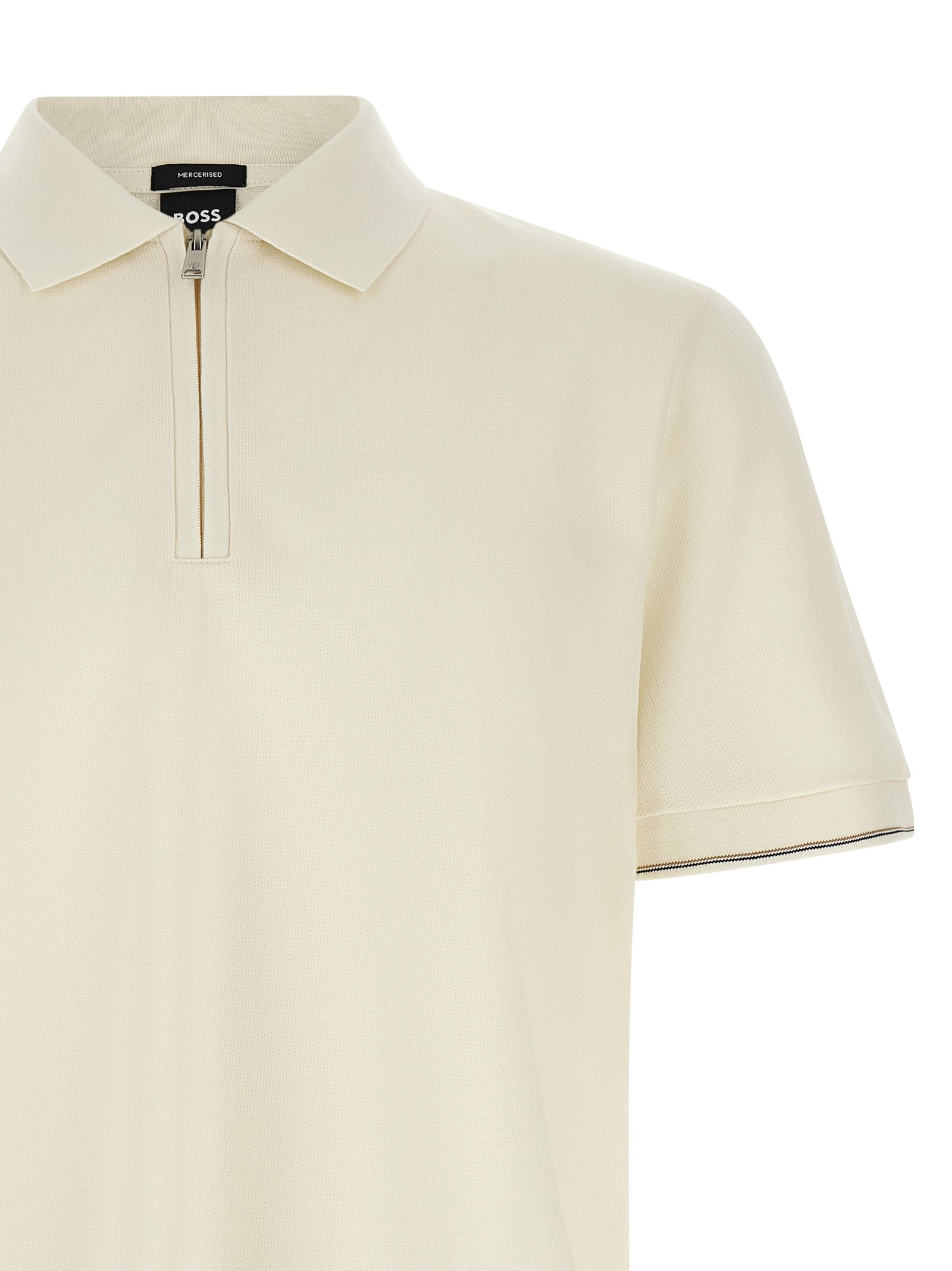 Beige Cotton Polo Shirt