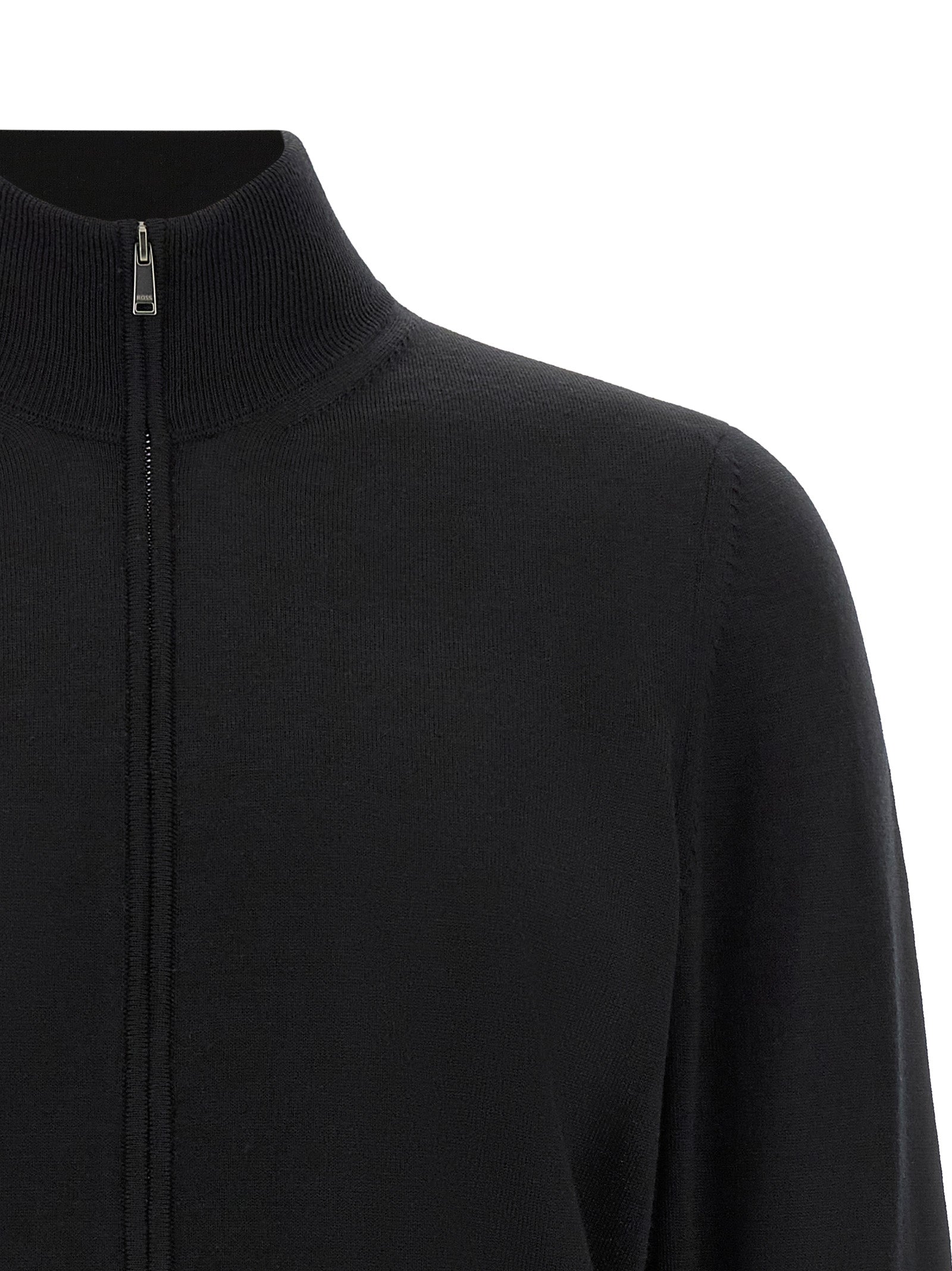 Schwarzer Cardigan aus Schurwolle