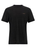 Schwarzes Baumwoll-T-Shirt