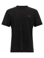 Schwarzes Baumwoll-T-Shirt