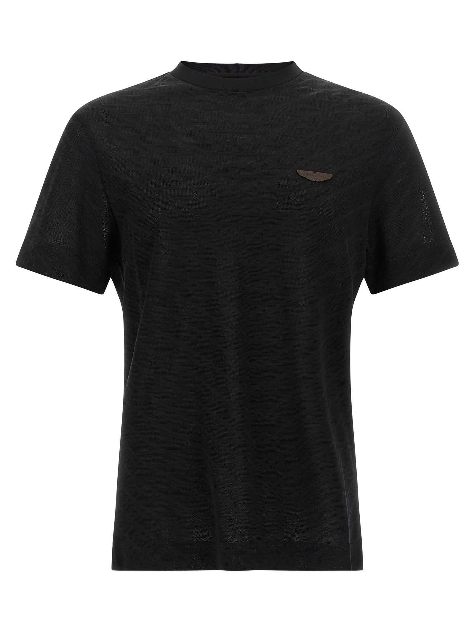 Schwarzes Baumwoll-T-Shirt