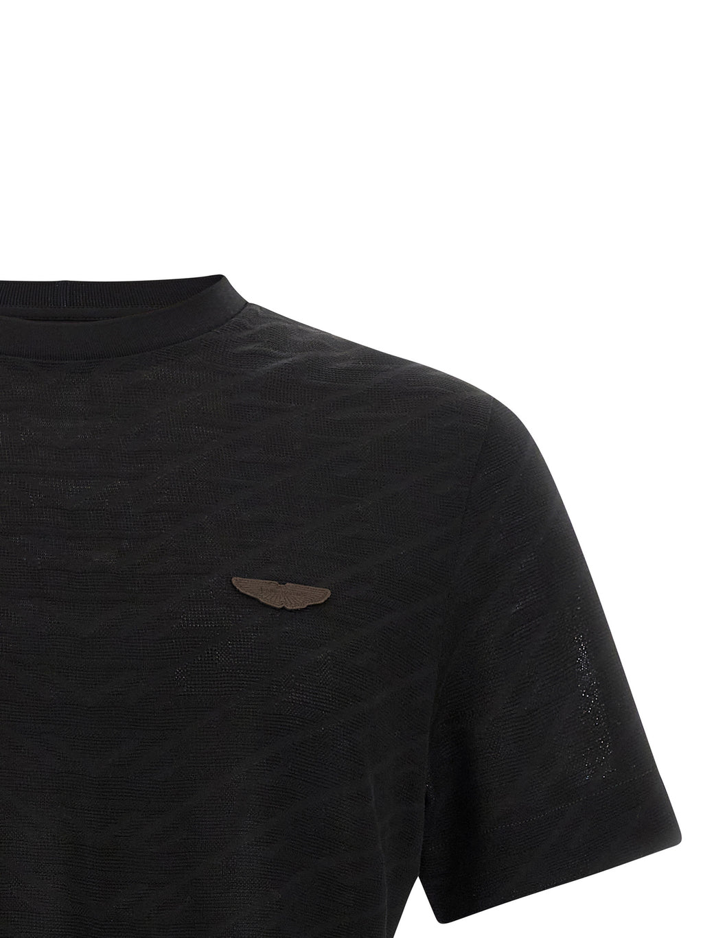 Schwarzes Baumwoll-T-Shirt