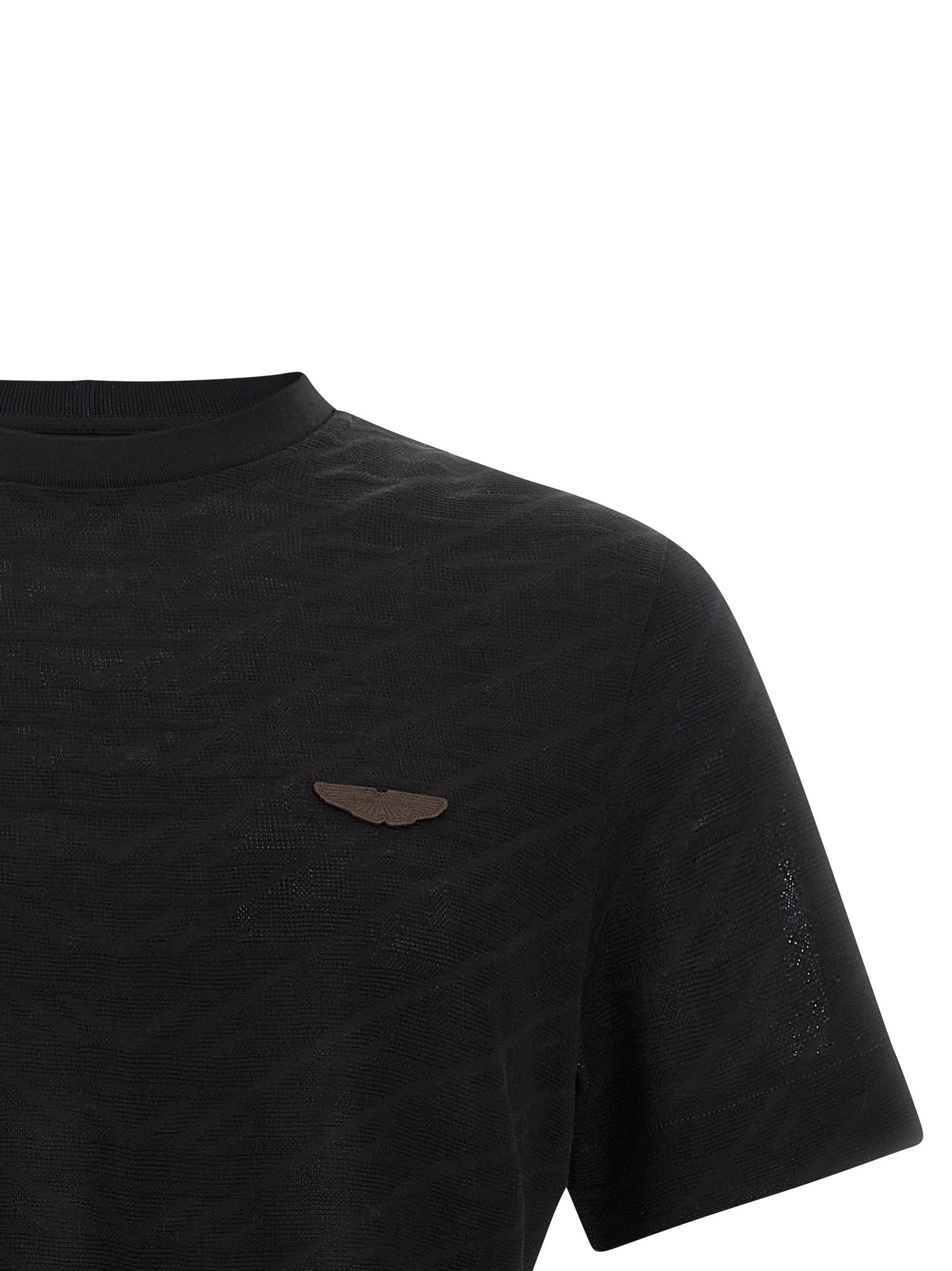 Schwarzes Baumwoll-T-Shirt