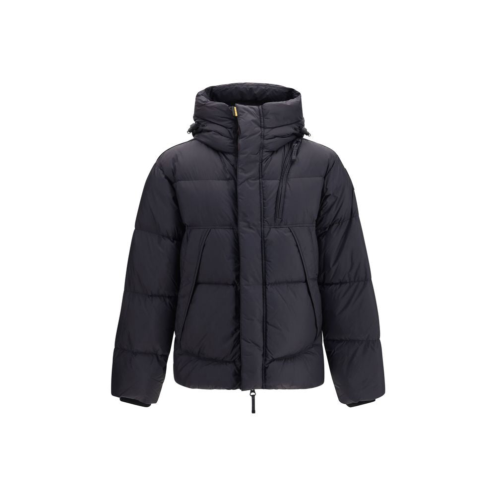 Schwarze Daunenjacke aus Gänsedaunen, durchgehend