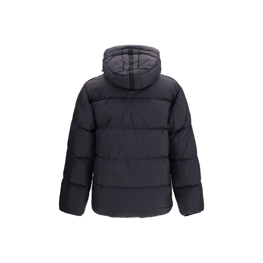 Schwarze Daunenjacke aus Gänsedaunen, durchgehend