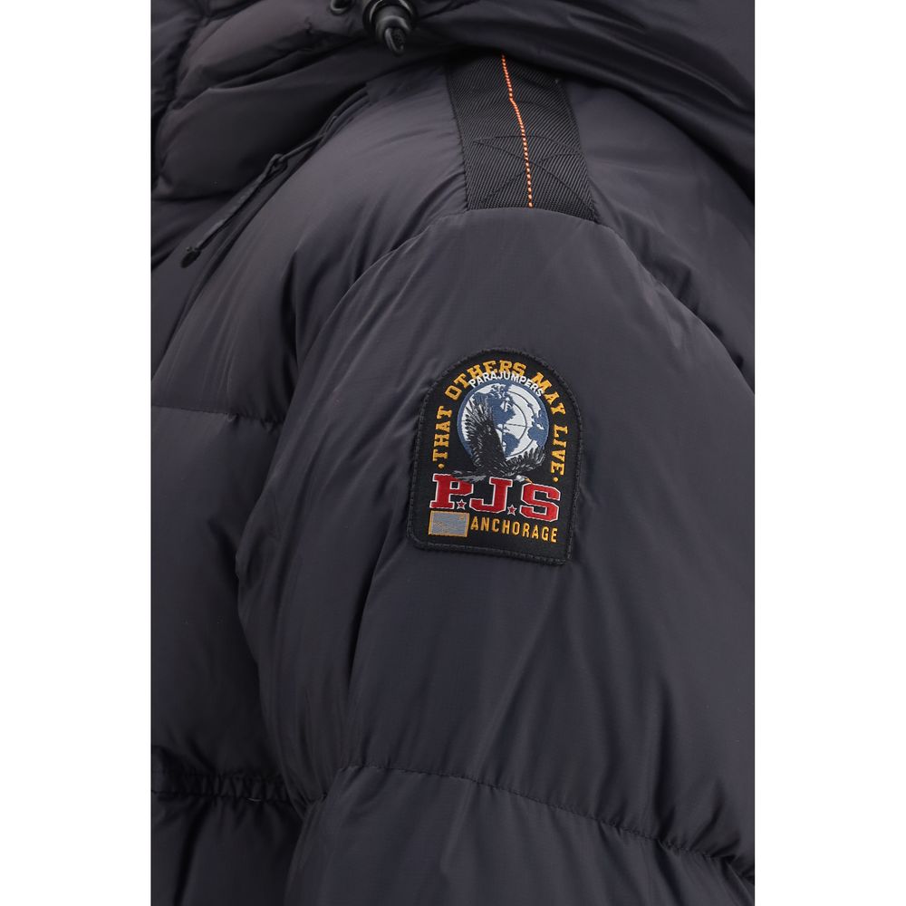 Schwarze Daunenjacke aus Gänsedaunen, durchgehend
