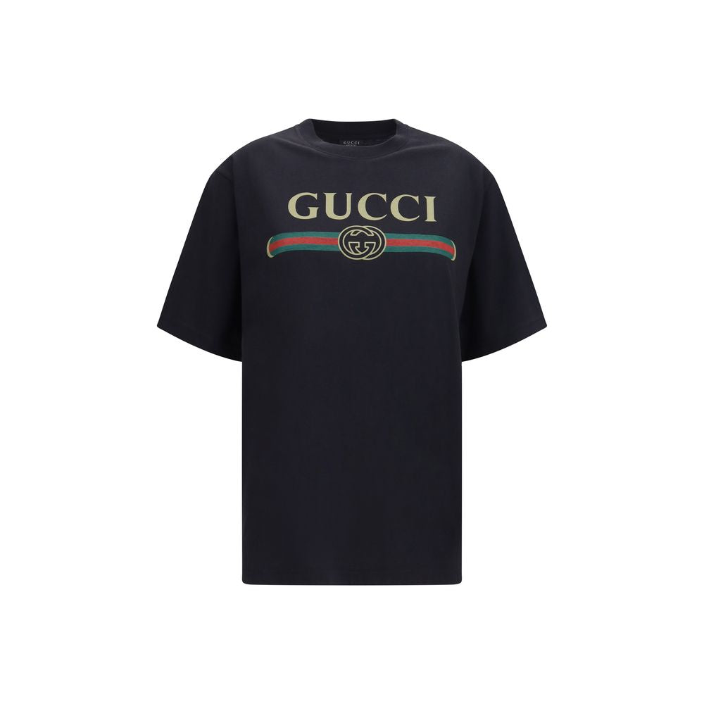Schwarzes Baumwoll-T-Shirt