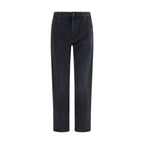 Schwarze Baumwoll-Jeans mit geradem Bein