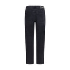 Schwarze Baumwoll-Jeans mit geradem Bein