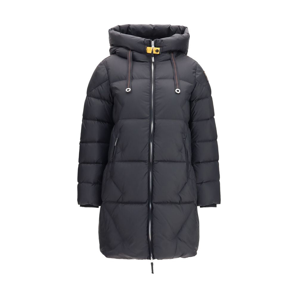 Schwarze Daunenjacke aus Gänsedaunen, durchgehend