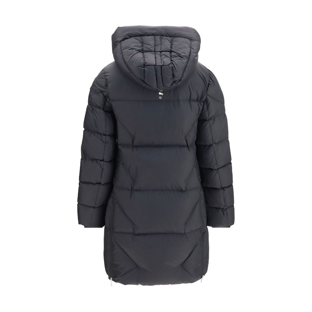 Schwarze Daunenjacke aus Gänsedaunen, durchgehend