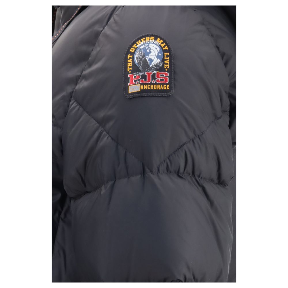 Schwarze Daunenjacke aus Gänsedaunen, durchgehend