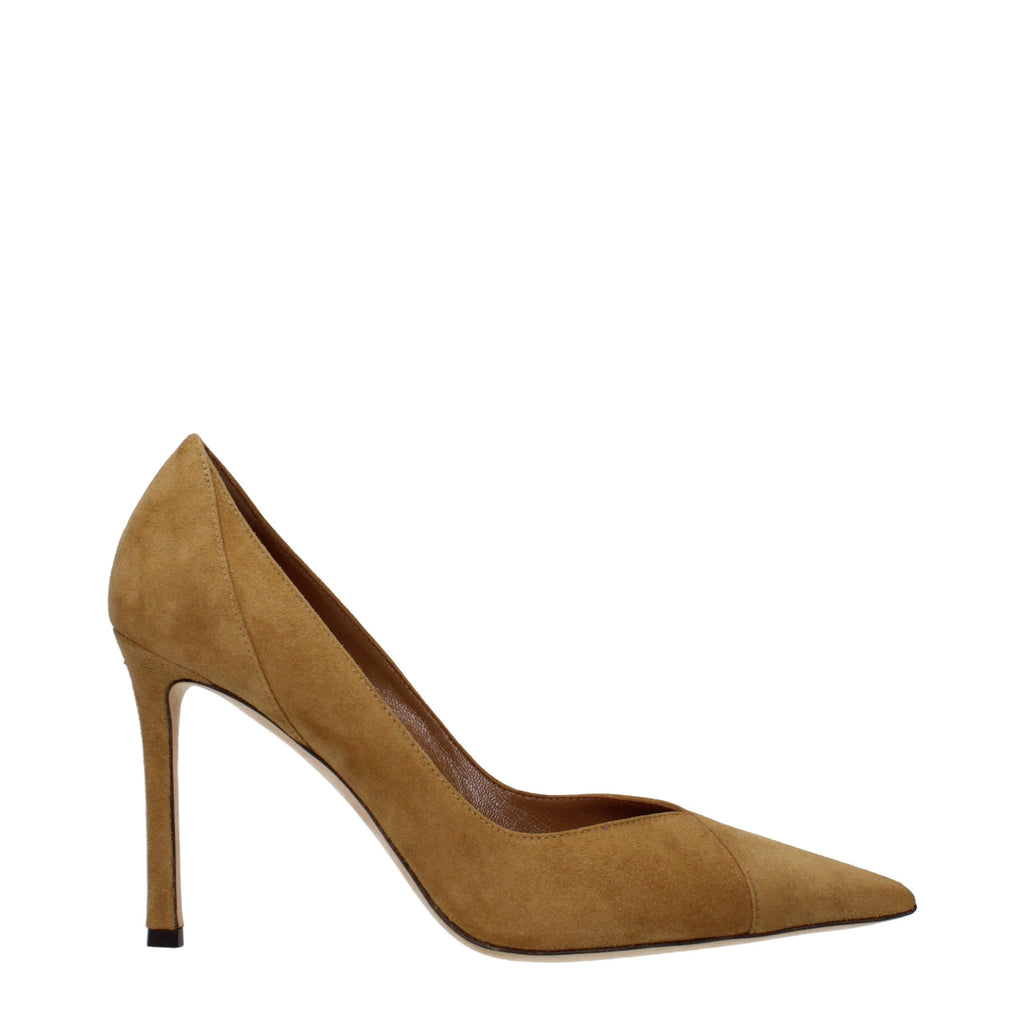 Braune Leder Pumps mit hohem Absatz