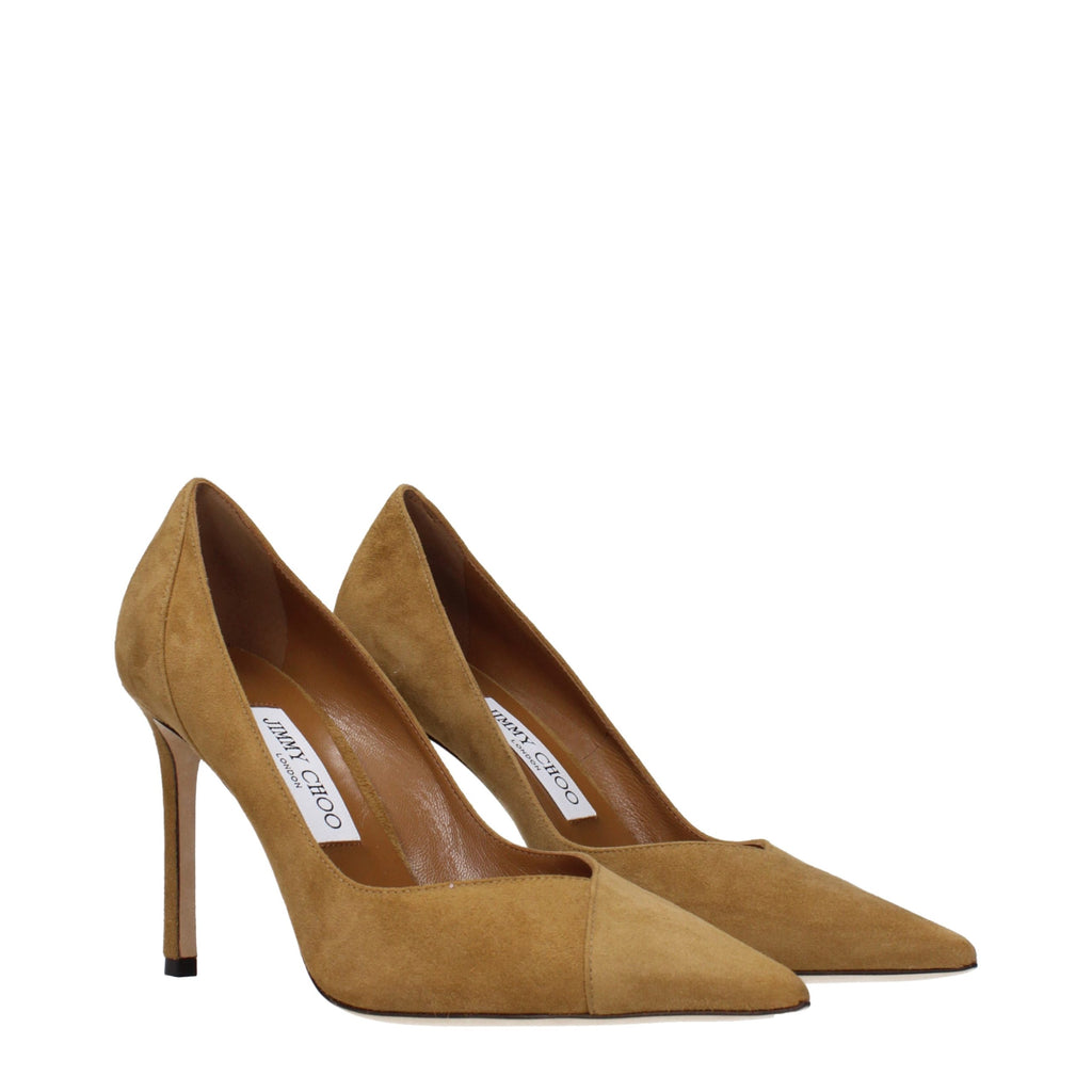 Braune Leder Pumps mit hohem Absatz