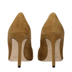 Braune Leder Pumps mit hohem Absatz