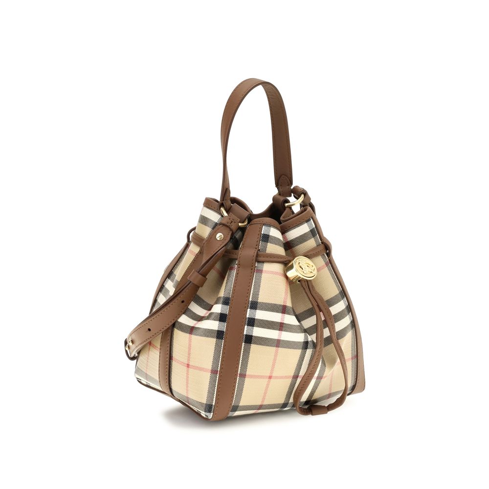 Beige Calf Leather Bos Taurus Backet Bag