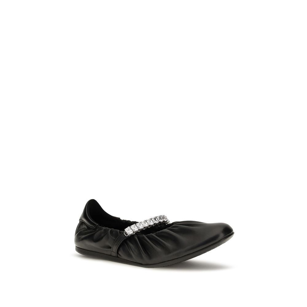 Schwarze Ballerinas aus Leder