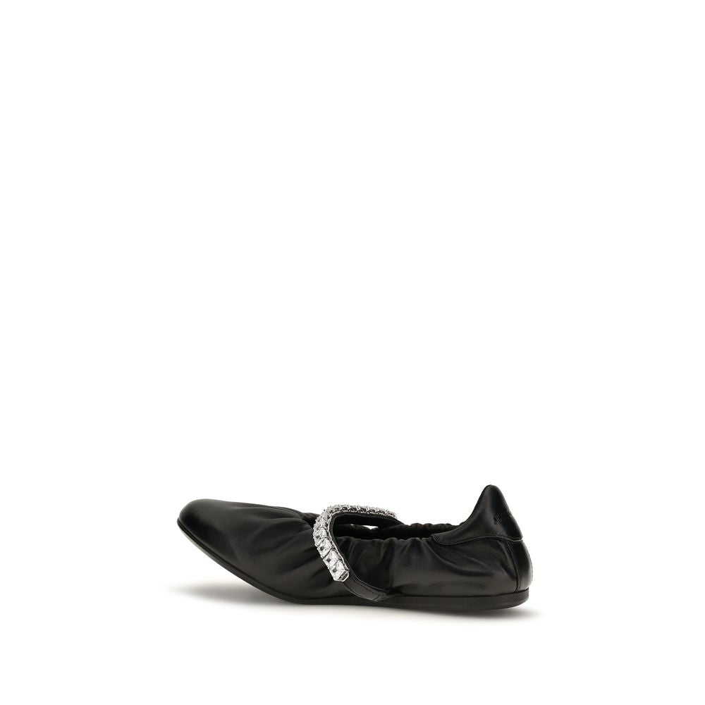 Schwarze Ballerinas aus Leder