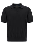 Schwarzes Poloshirt aus reiner Schurwolle